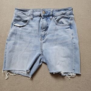 American Eagle Super Stretch Skinny Bermuda style shorts cut offs Sz 2 Hi Rise